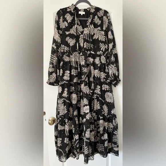 Bohme Black and Cream Floral Maxi Dress - Picture 3 of 4